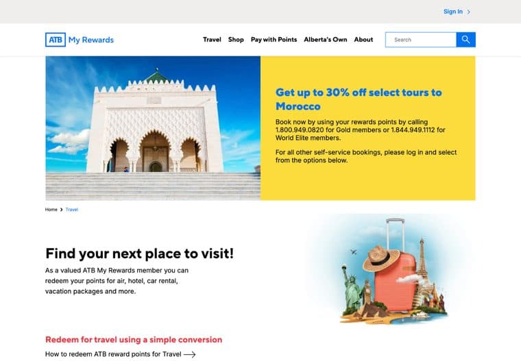 ATB My Rewards — travel